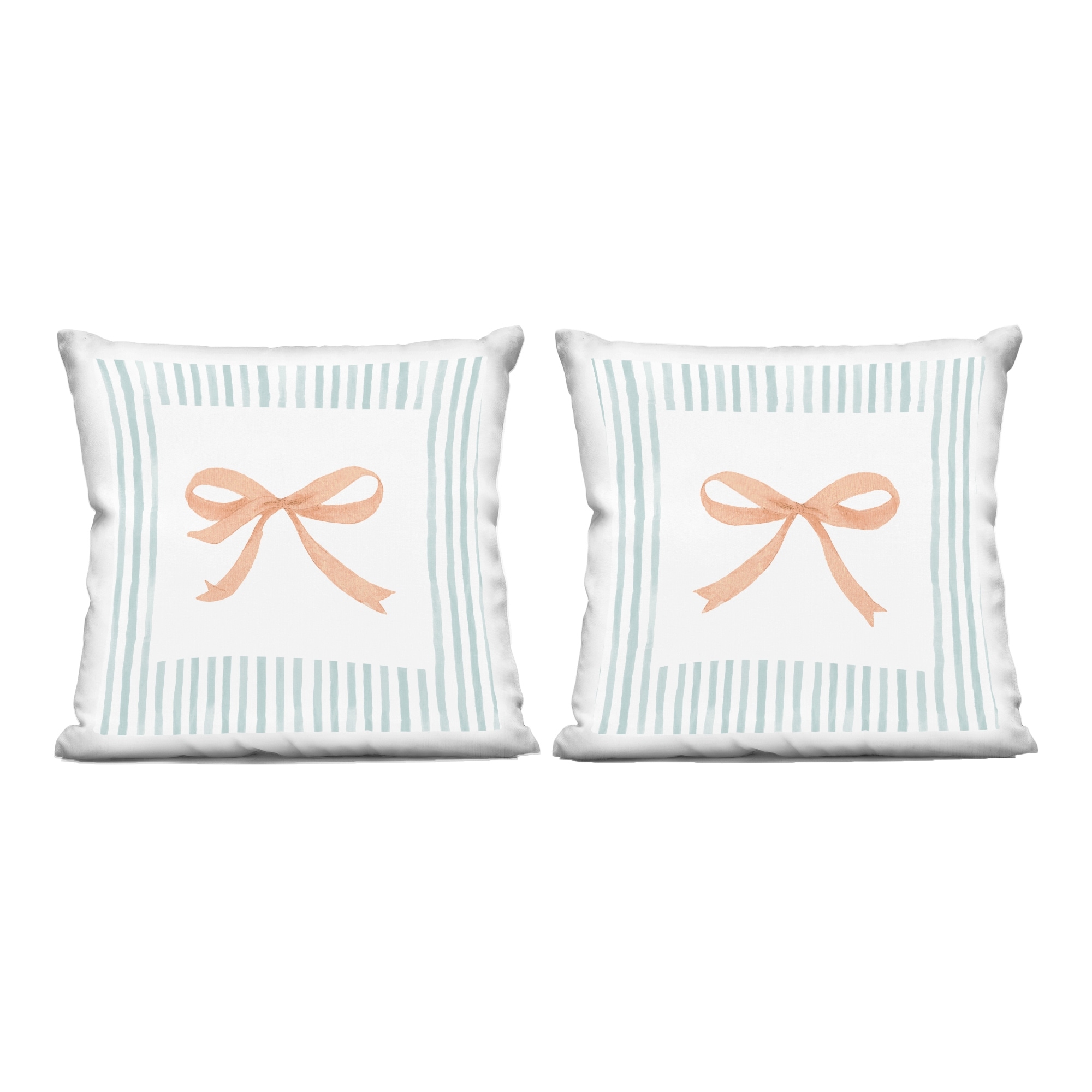 Stupell Striped Feminine Bows Decorative Printed Throw Pillow Design by Patricia Pinto (Set of 2)