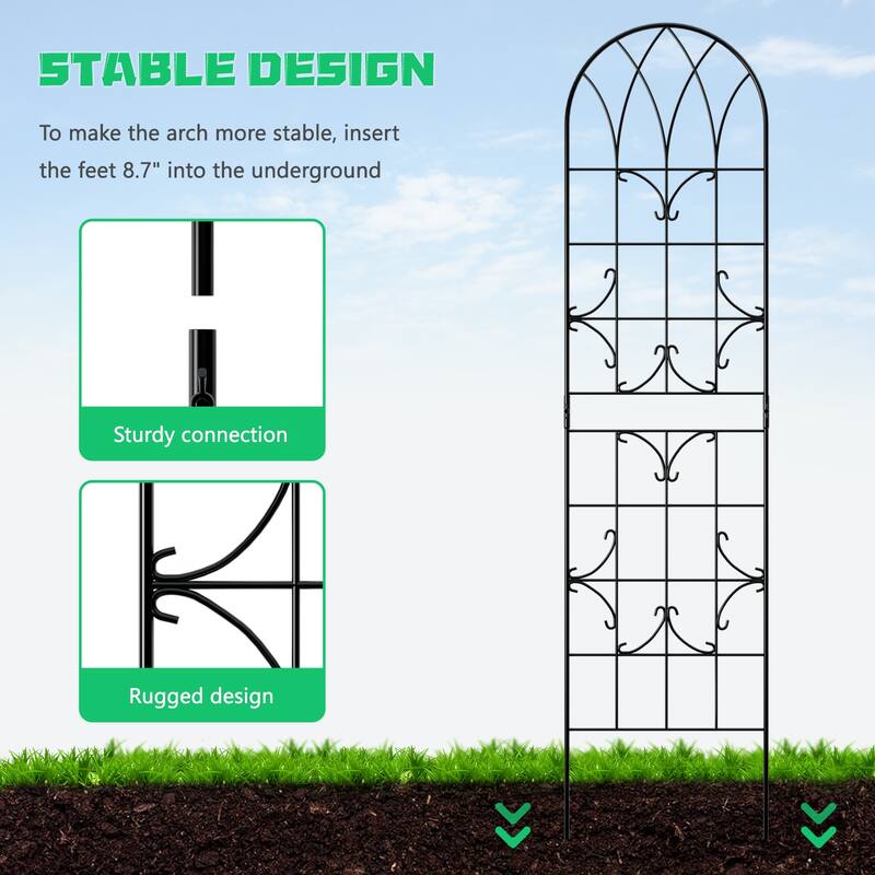 DoCred 4 Pack Garden Climbing Plant Steel Trellis
