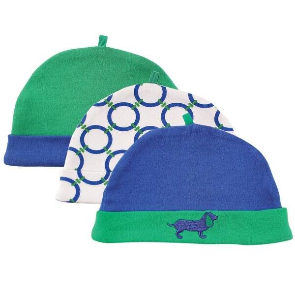 slide 1 of 1, Yoga Sprout Baby Boy Cotton Caps 3pk, Dog, 0-6 Months - Dog 0-6 Months - Dog