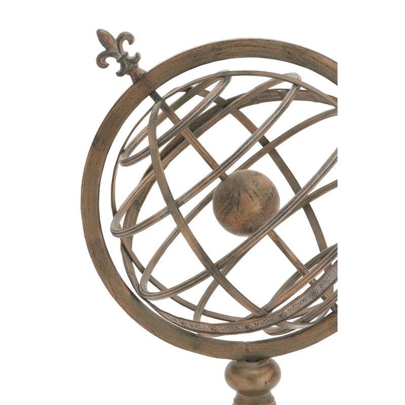 Metal Compass Armillary Globe - Brass - Roche River Decor - 14"W x 17"L x 25"H