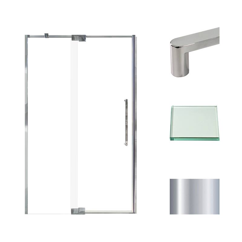 Transolid IPD487610C-R 76" High x 48" Wide Pivot Semi Frameless Shower - Polished Chrome