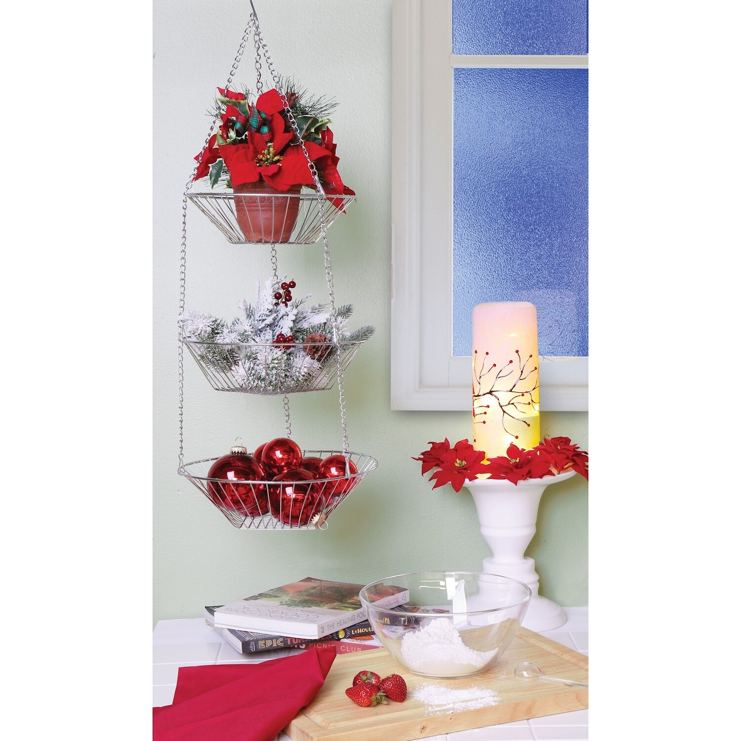 Shop Home District Hanging Fruit Baskets 3 Tiered Adjustable