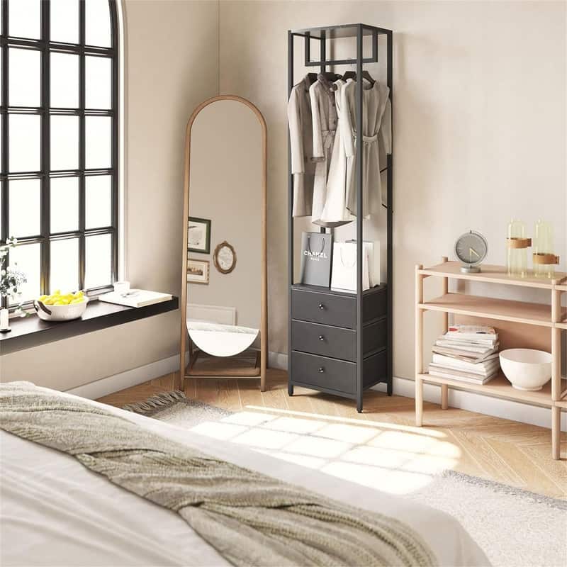 Clothes Rack with Drawers - 15.35 x 11.41 x 70.47