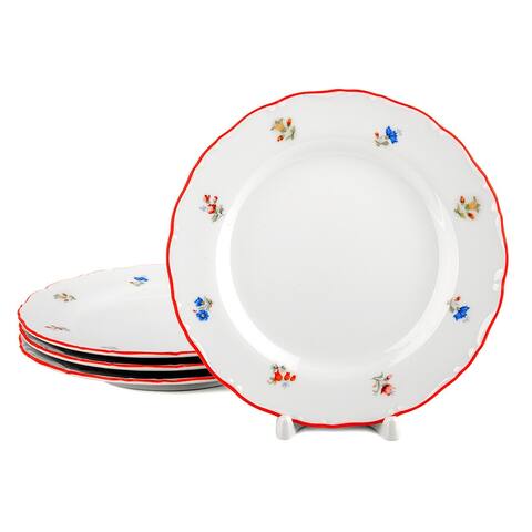 Blossom White Porcelain Dessert Plate Set of 4 - 7.5"