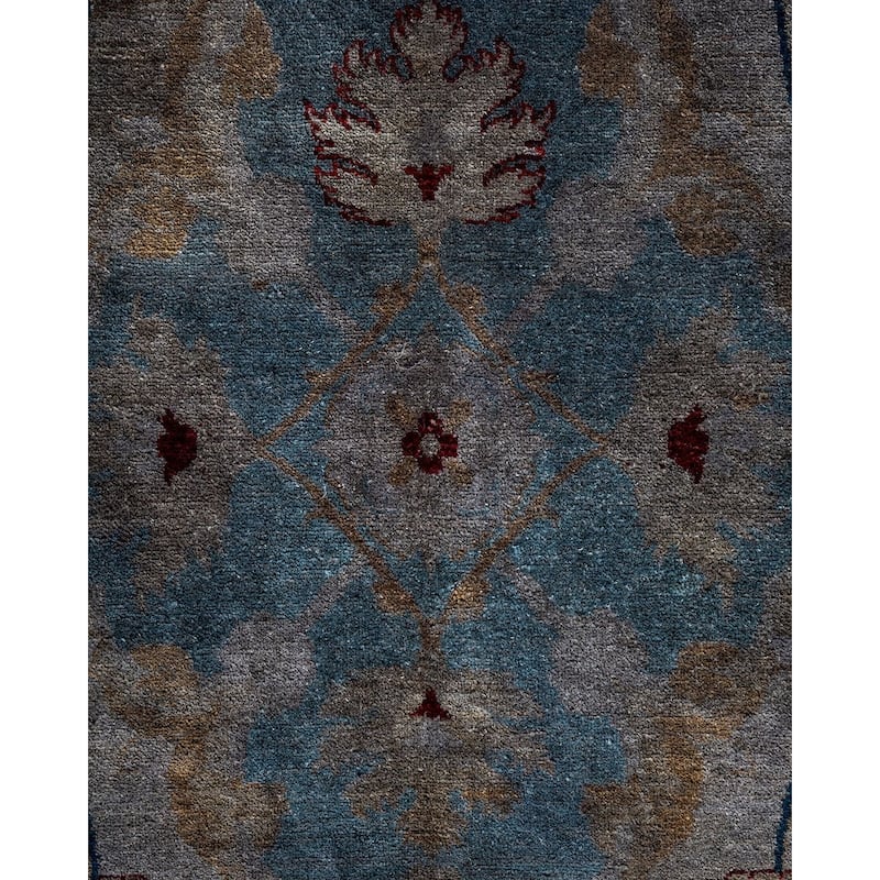 Overton Hand Knotted Wool Vintage Inspired Modern Contemporary Overdyed Gray Area Rug - 8' 1" x 10' 4"