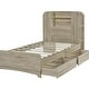preview thumbnail 9 of 27, Platform Bed Frame with Drawers and Light Strip