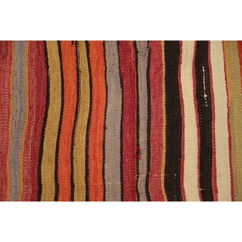 Hand Woven Oriental 100% Wool Carpet Southwestern Geometric Multi-Colored Kilim Area Rug - 6' 8'' X 4' 8''