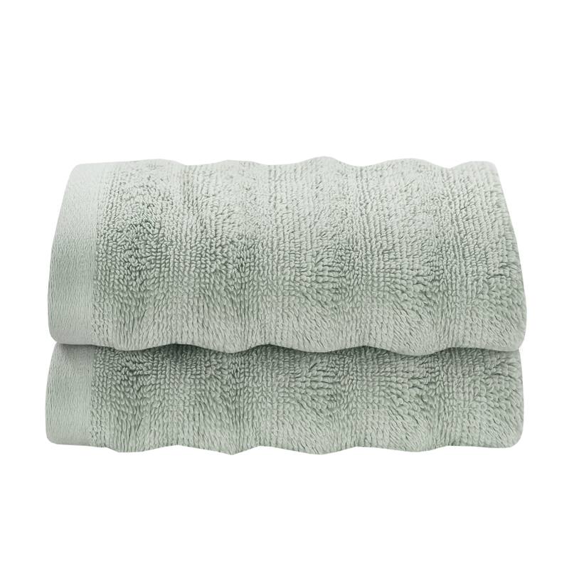 J. Queen New York Cesme 2 Piece Turkish Towel Set - Wash Cloth - Spa Blue