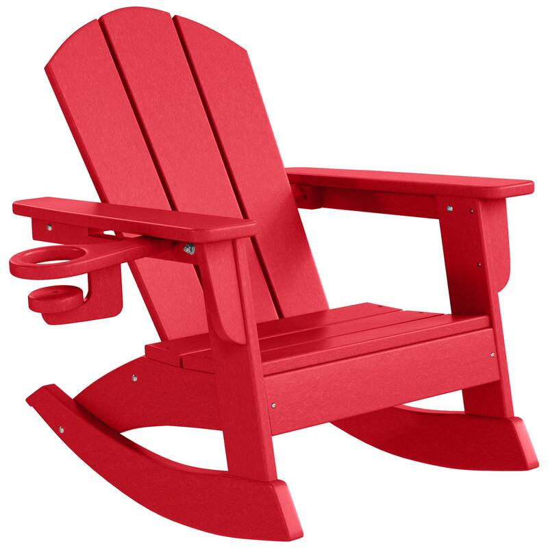 Laguna Kids Outdoor Poly Adirondack Rocking Chair with Cup Holder (Set of 2)