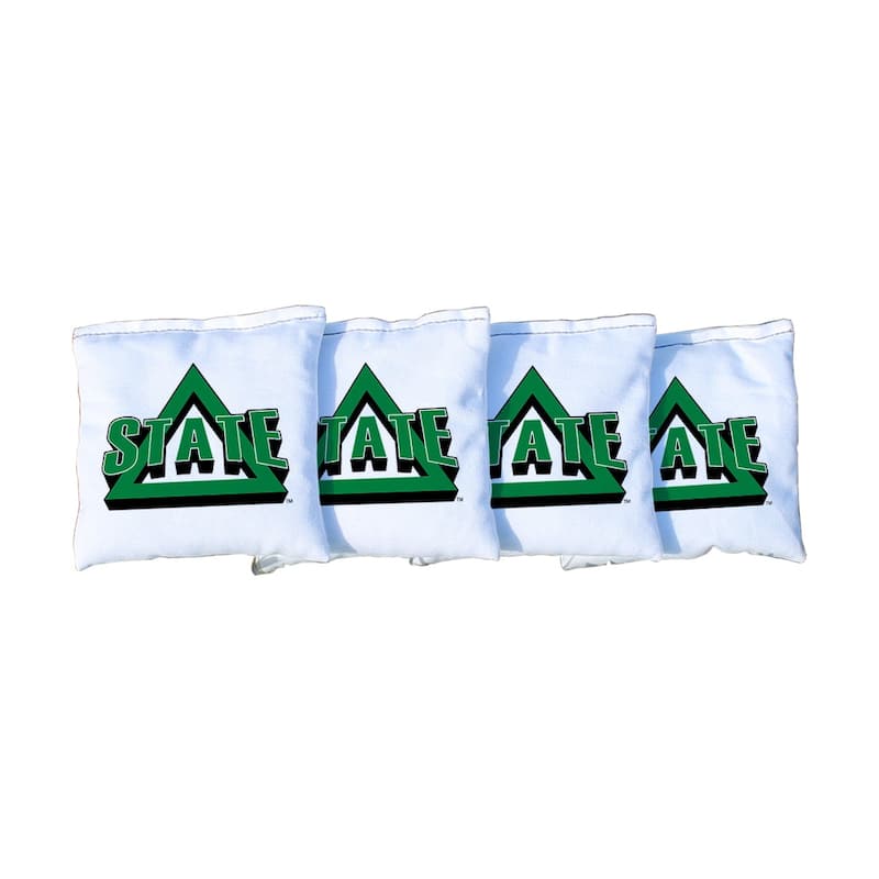 Delta State DSU Statesmen White Cornhole Bags - Corn Filled