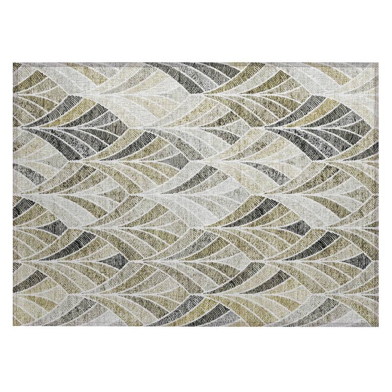 Machine Washable Indoor/ Outdoor Chantille Modern Mosaic Rug