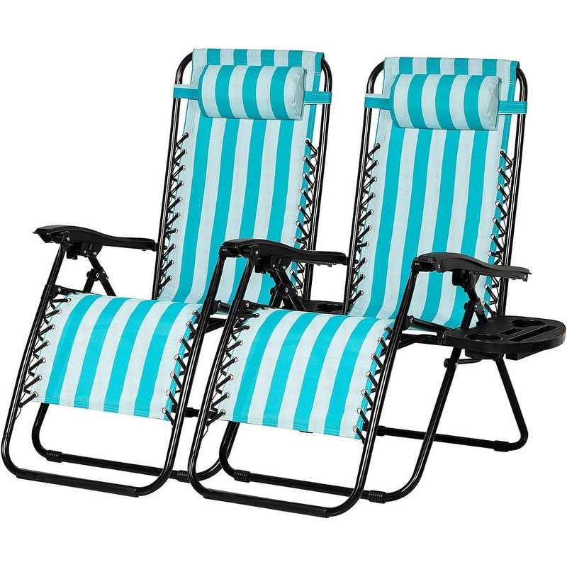 Set of 2 Relaxing Recliners Patio Chairs Adjustable Chair