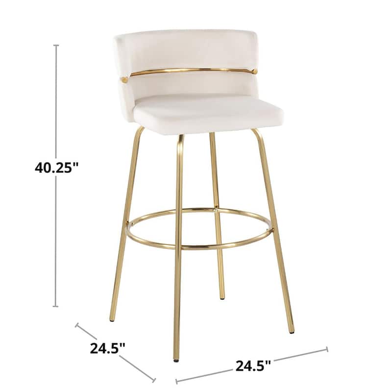 Silver Orchid Lena 30" Fixed-Height Bar Stool (Set of 2)