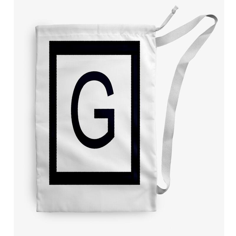 Modern Monogram Laundry Bag - 18" x 29" - White/Black