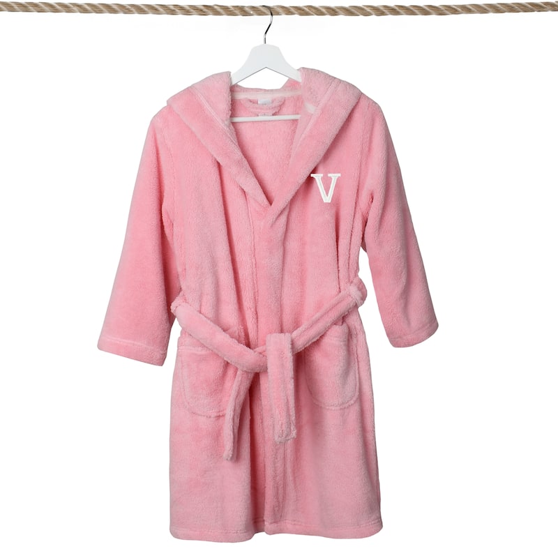 Sweet Kids 100% Polyester SUPER PLUSH Double Brushed Hooded Bathrobe with White Bookman Monogram