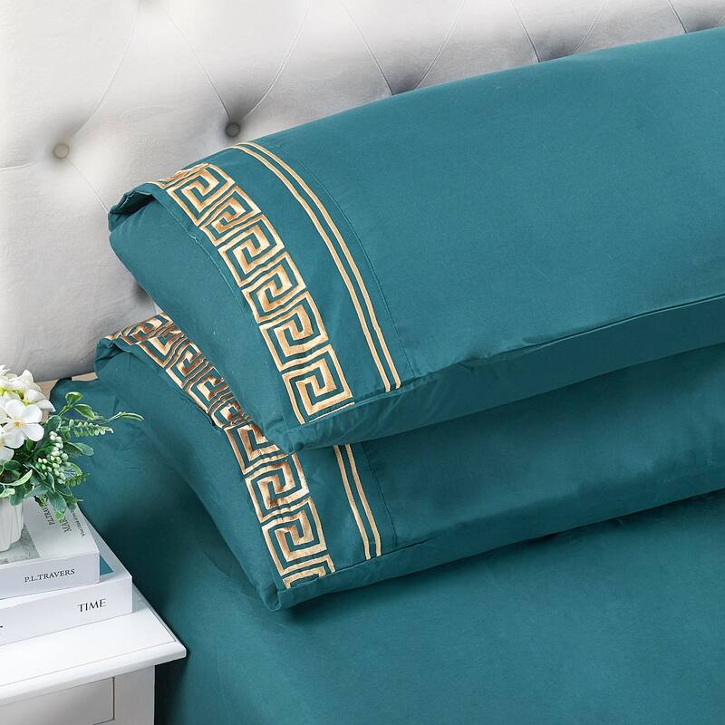 Serenta 4-piece Luxury Embroidered Bed Sheet Set