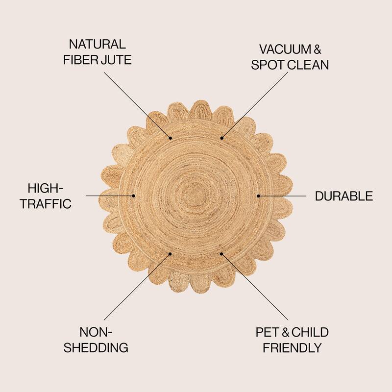 JONATHAN Y Skye Two-Tone Jute Hippy Circle Area Rug