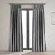 Exclusive Fabrics Solid Faux Dupioni Pleated Blackout Curtain Panel - 25 x 84 - Storm Grey