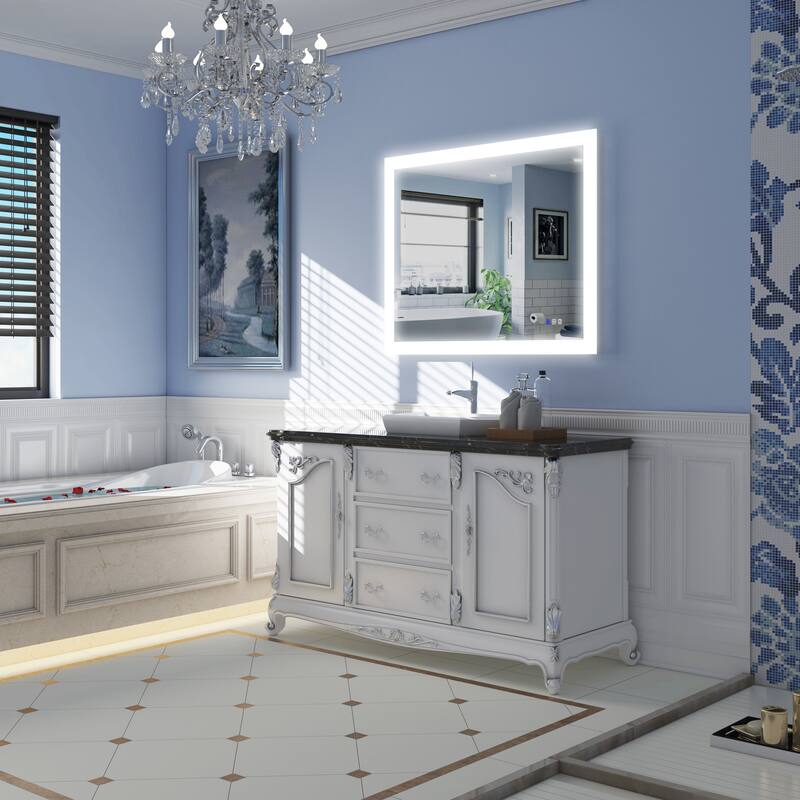 Bathroom Wall Mounted Frameless LED Mirror Super Bright Light With Anti-Fog (Horizontal/Vertical)