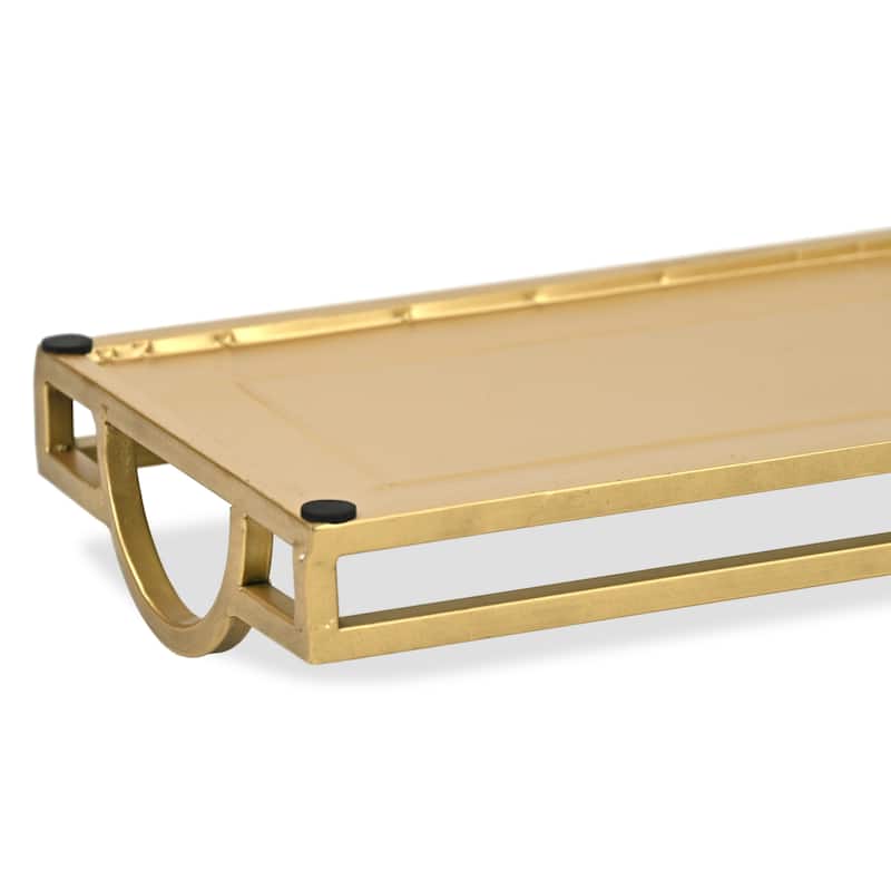 Verena Slim Rectangular Mirrored Tray - Gold