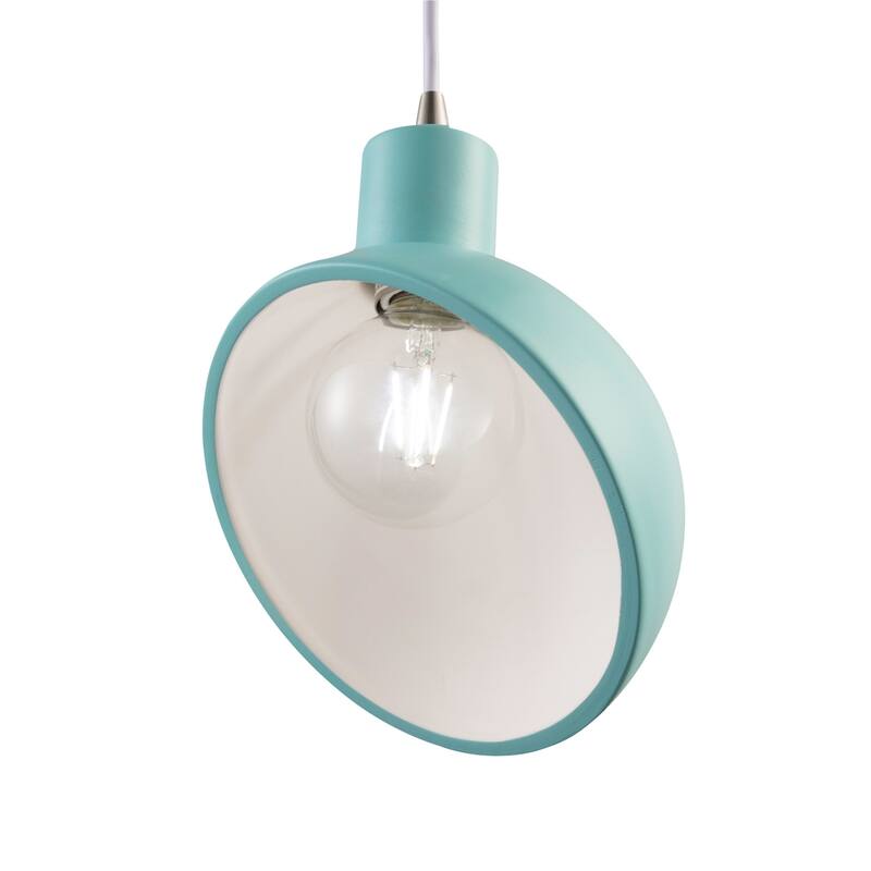 Justice Design Group Radiance Brushed Nickel Sphangle Ceramic Pendant with White Cord