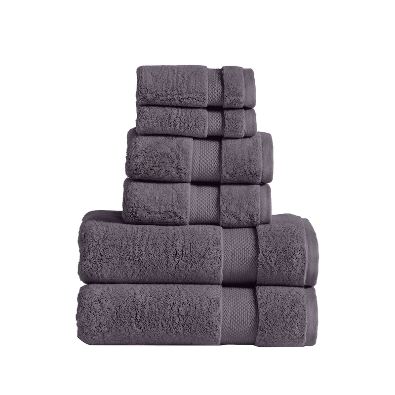 Modern Threads Luxury 6-Piece Cotton Quick-Dry Towel Set - Grey