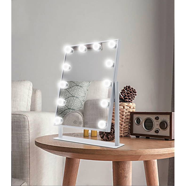 LED Bulbs Hollywood Makeup/Vanity Mirror with 10X Magnification Mirror - 15X19 inches