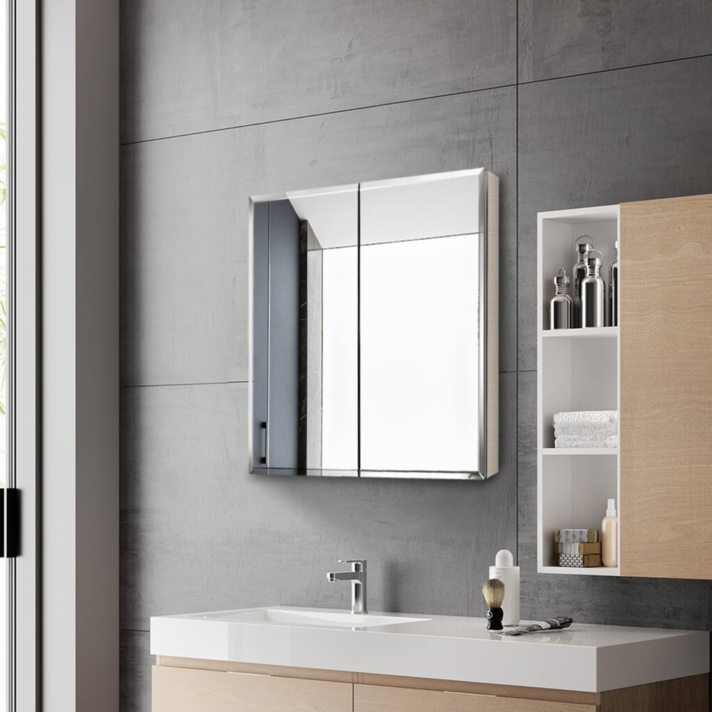 30*26*5 Inch Recessed or Surface Mounted Medicine Cabinet with Mirror