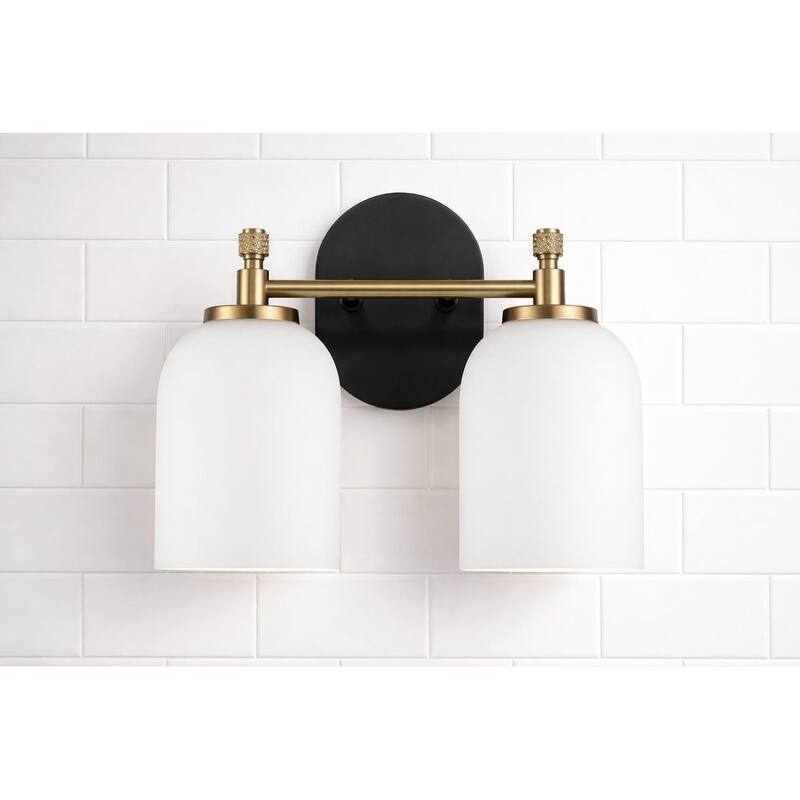 Asok Frosted Glass Dual Vanity Wall Sconce