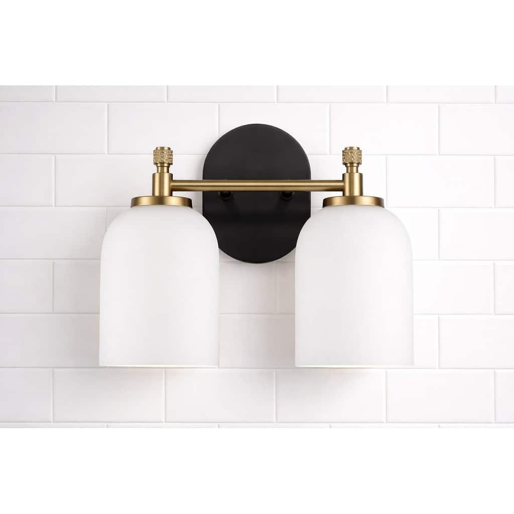 Asok Frosted Glass Dual Vanity Wall Sconce