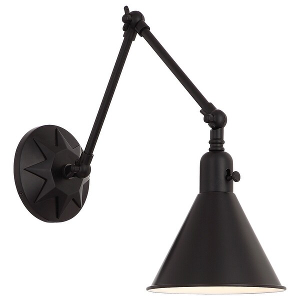 Morgan 1 Light Matte Black Wall Mount - 7'' W x 11'' H x 24'' D. Opens flyout.