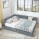 preview thumbnail 25 of 53, L Shaped Upholstered Tufted Bed Frame, Storage Sofa Bed Frame with 2 Drawers, Queen Size Velvet Fabric Daybed, Wood Slat Support