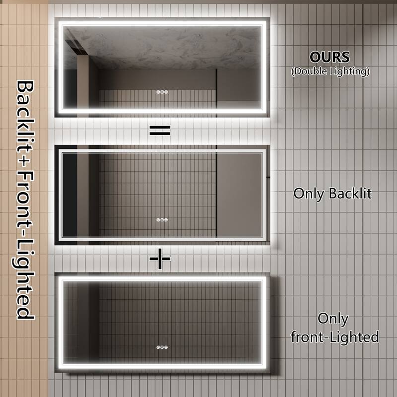 Modland Small Size LED Bathroom Mirror Back & Front Lighted Anti-Fog