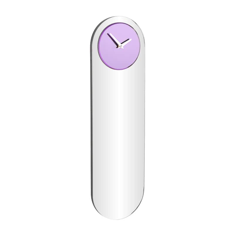 Glass Decorative Wall Clock with Blue, Purple or Pink Clock Face - Silver - Roche River Decor