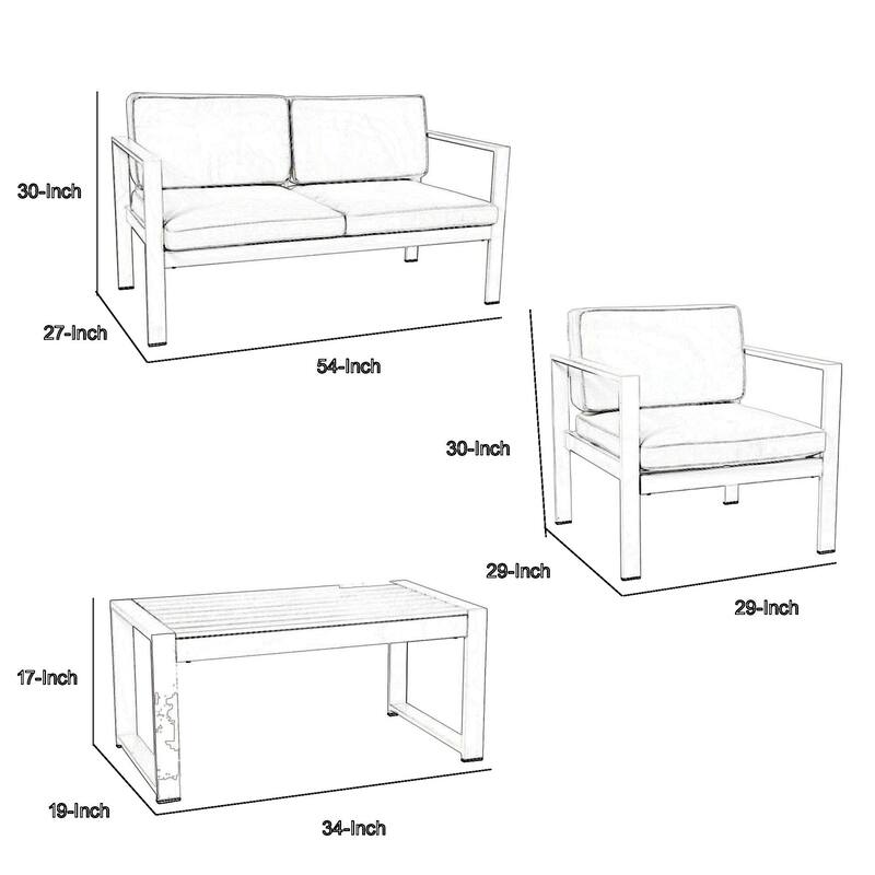 Engagingly Outstanding Outdoor Lounge Set In White (Set of 4)