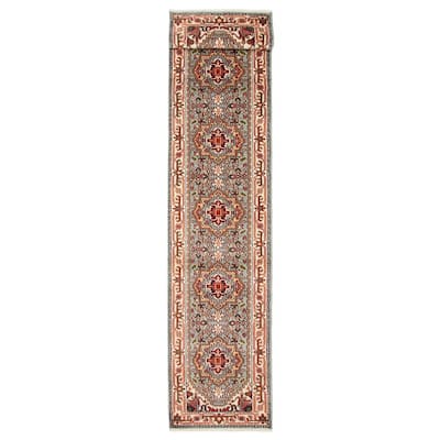 ECARPETGALLERY Hand-knotted Serapi Heritage Light Blue Wool Rug - 2'7 x 20'1