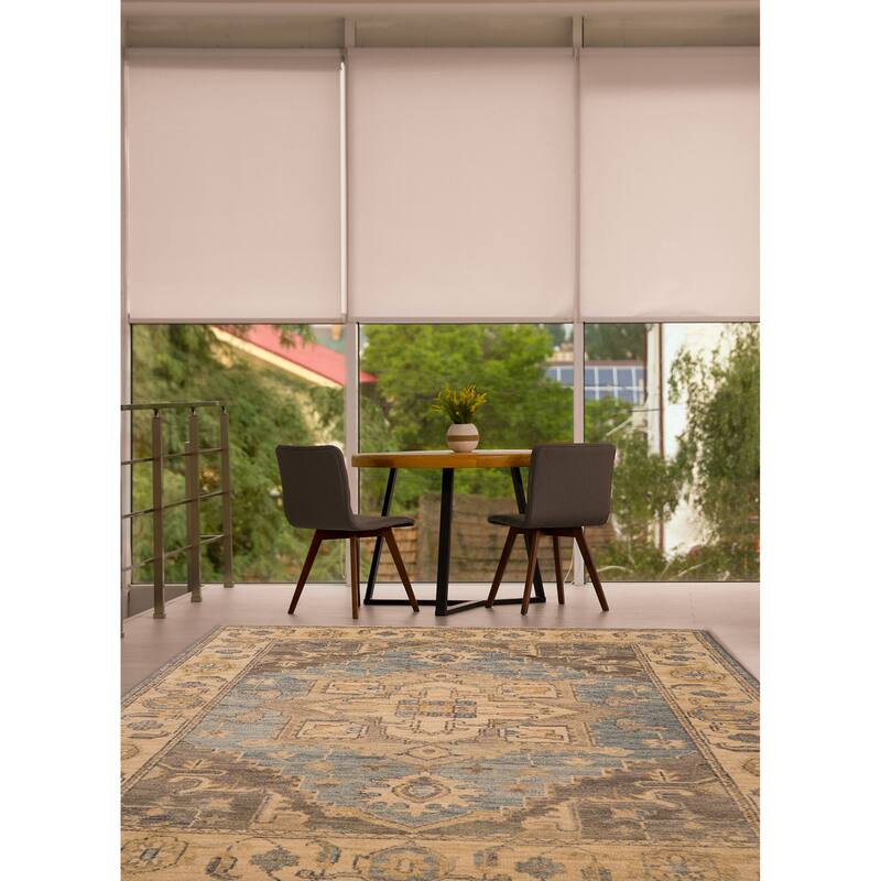 ECARPETGALLERY Hand-knotted Jules Serapi Dark Blue Wool Rug - 7'11 x 9'10