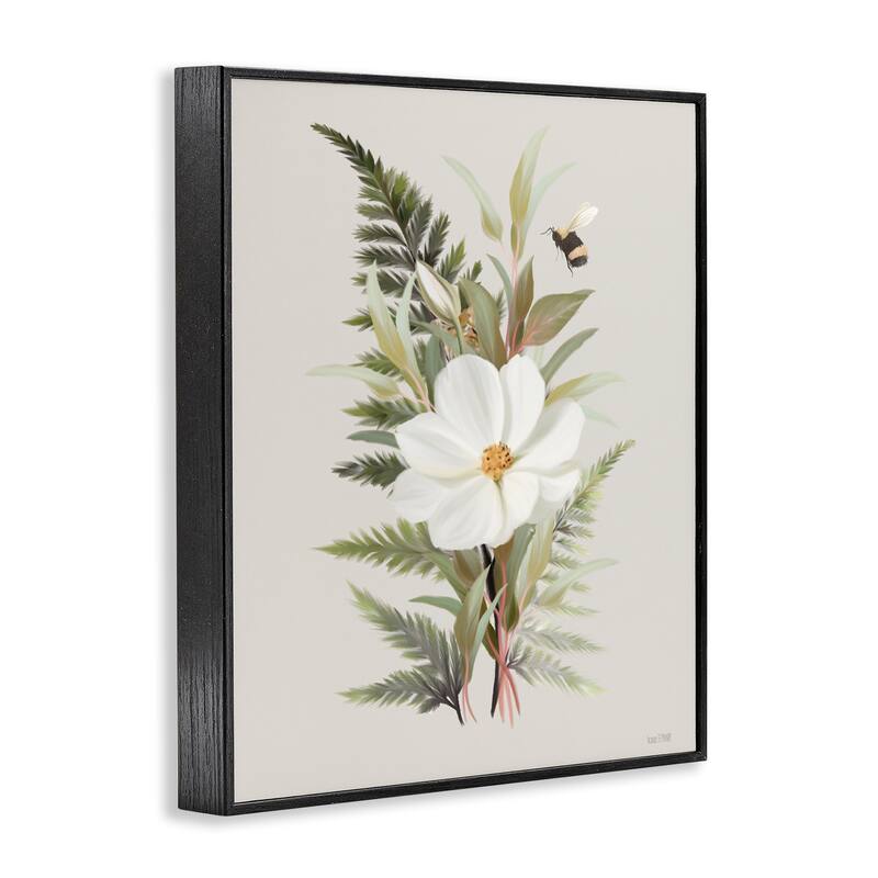 Stupell Bumble Bee & Flower Framed Giclee Art Design By House Fenway