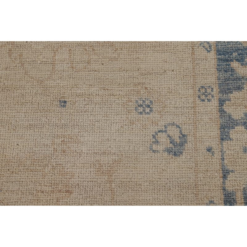 Hand Knotted Oriental 100% Wool Carpet Transitional Floral Beige & Ivories Oushak Area Rug - 5' 10'' X 2' 8''