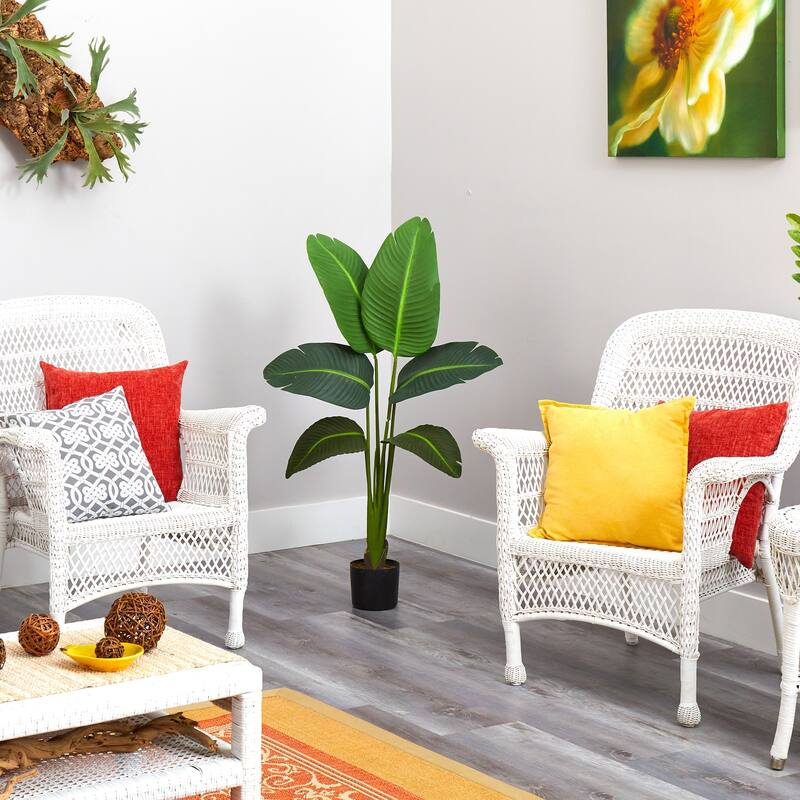 Artificial Travelers Palm Plant 45In Real Touch Indoor Tropical Decor - Green