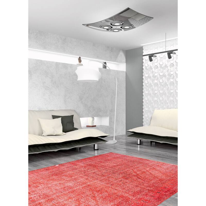 ECARPETGALLERY Hand-knotted Color Transition Dark Red Wool Rug - 5'8 x 8'8