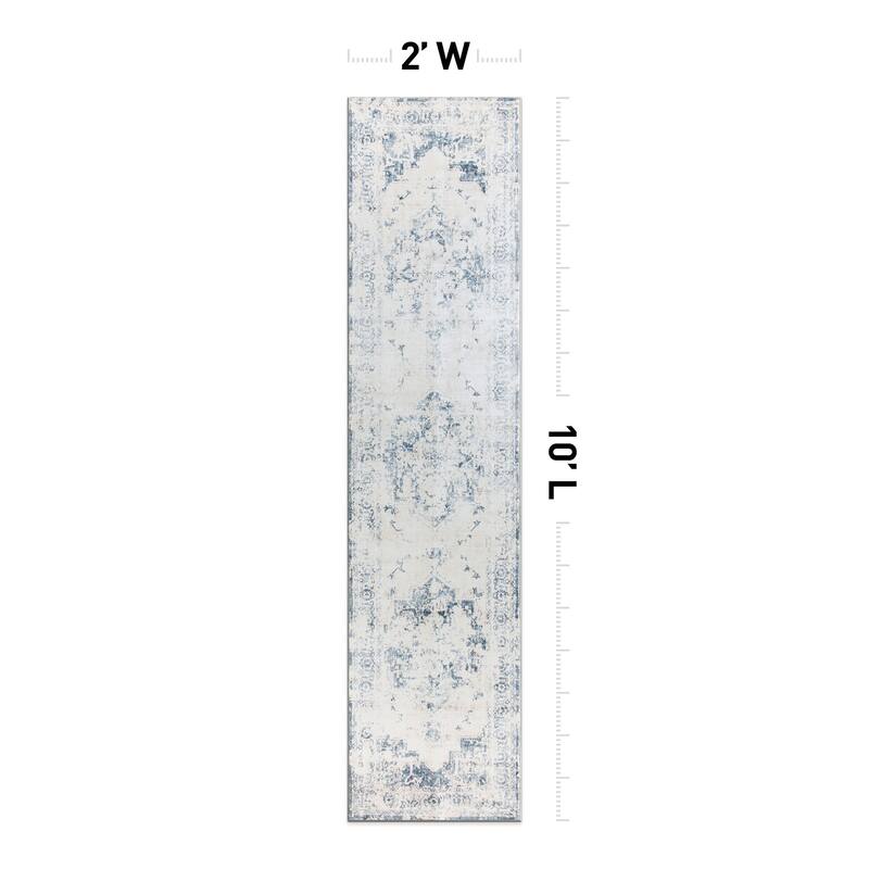 World Rug Gallery Traditional Vintage Distressed Washable Non Slip Area Rug