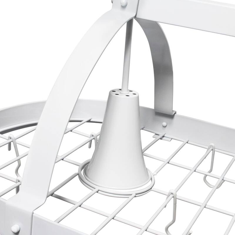 2-Light Kitchen Pot Rack with Downlights - 35.5" - White