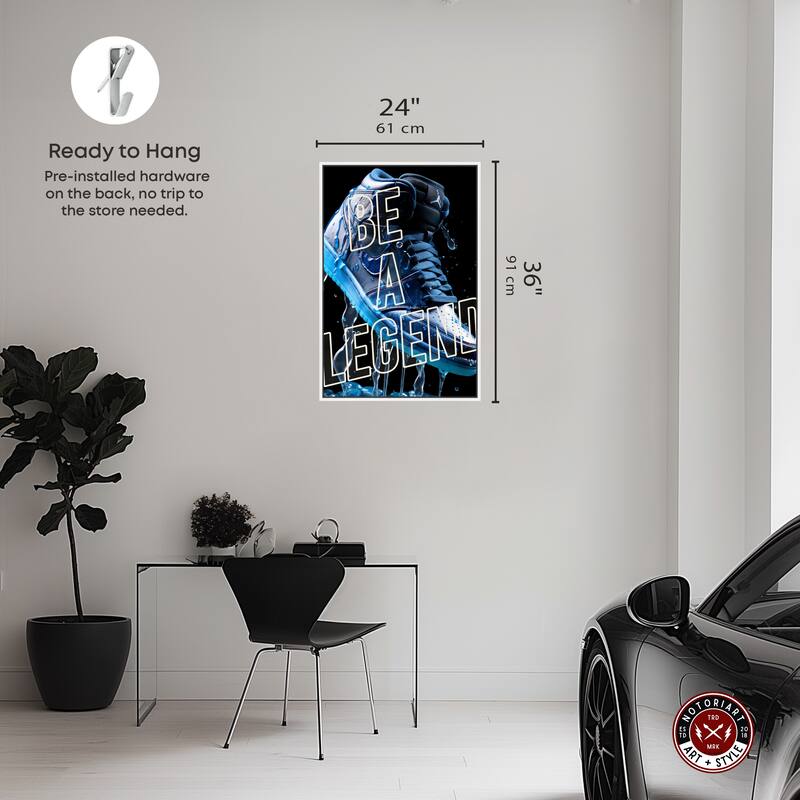 Notoriart Be A Legend Sneaker Drip Framed Sneaker 1 Piece Canvas Wall Art