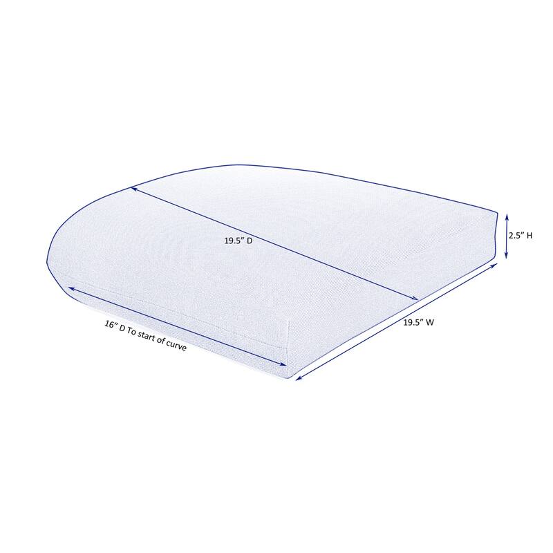 Sunbrella Solid Fabric 1-Piece Indoor/Outdoor Wicker Seat Pad Cushion, 19.5"W x 19.5"L