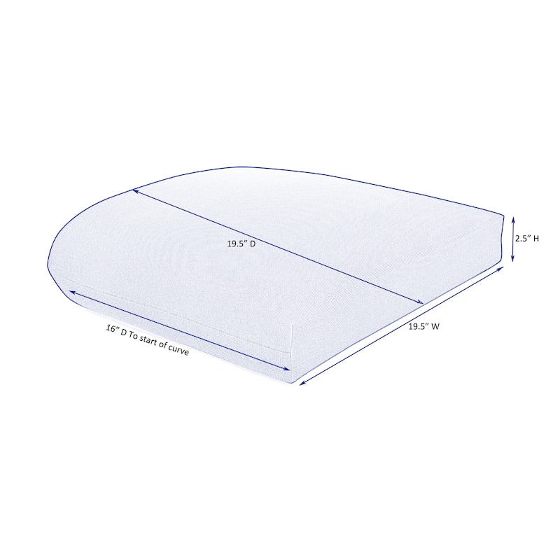 Sunbrella Stripe Fabric 1-Piece Indoor/Outdoor Wicker Seat Pad Cushion, 19.5"W x 19.5"L