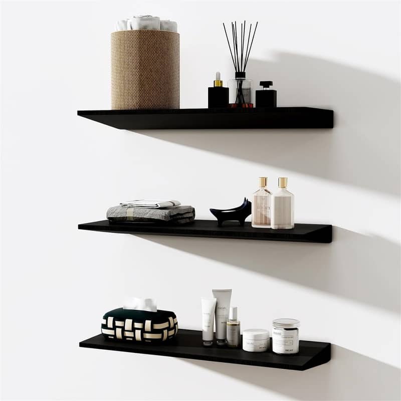 Wood Floating Shelves for Wall Set of 3 - 6.7"D x 15.8"W x 1.2"H