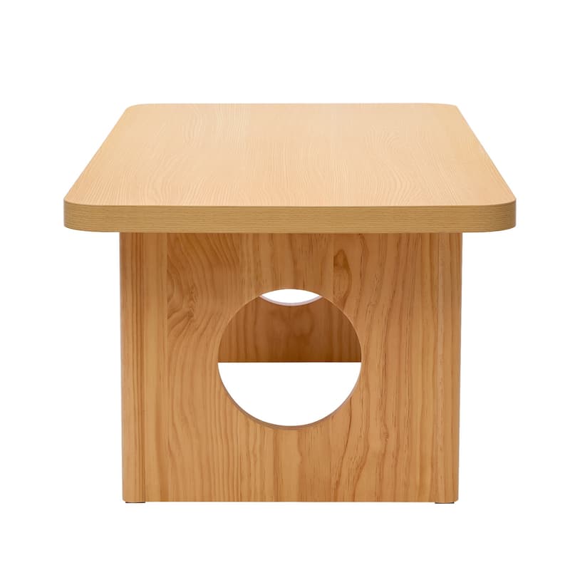 47-Inch Rectangular Center Coffee Table with Solid Pine Wood Legs - 47.24"L x 23.62"W x 17.13"H