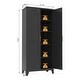 preview thumbnail 5 of 16, Anmytek 71" Tall Metal Storage Cabinet with 2 Doors and Adjustable Shelves Black for Bedroom Living Room Kitchen