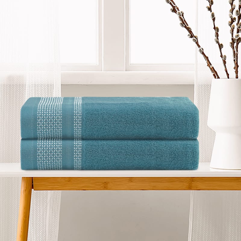 Cotton 2 Pack Towels, Comfort Washcloth, Resistant, Highly Absorbent and Quick Dry Bath Towel for Bathroom 28" x 56"